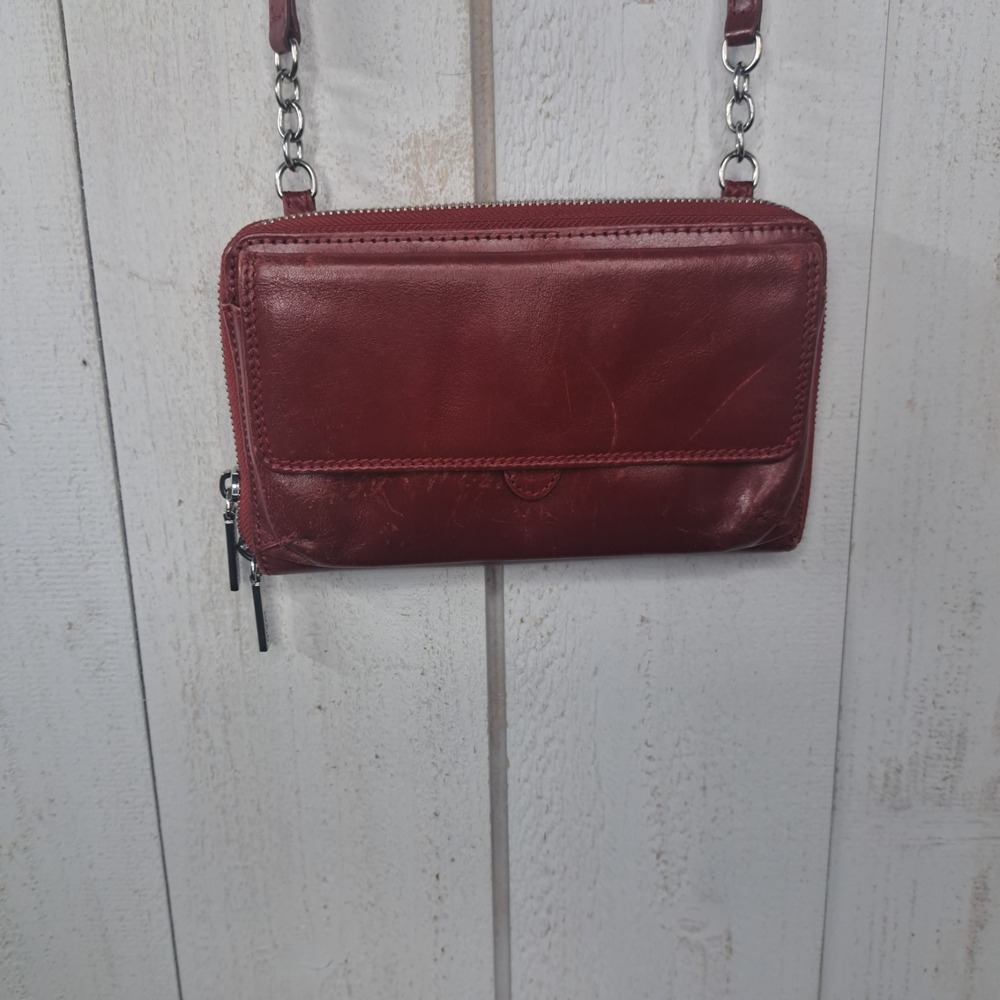 Vintage Revival Dark Academia Original‎ HOBO Leather Crossbody Oxblood Clutch